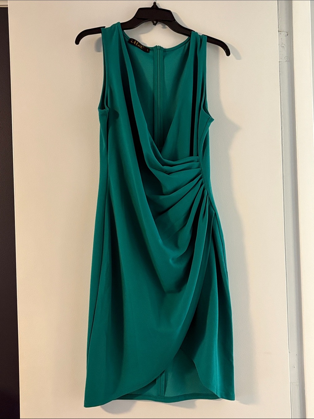 Teal faux wrap dress